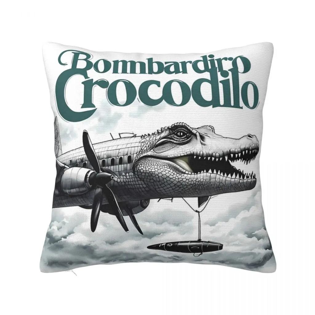 Мем про отмирание мозга Итальянский Отмирание мозга Тунг Тунг Тунг Саху Наволочка Подушка Полиэстер Наволочка Морден Для дивана Автомобиля Домашний декор