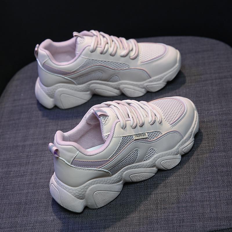 Fashion 2024 Autumn New Designer Mesh Shoes Female Fashion Breathable Sports Platform Sneakers for Women Color Match Zapatillas Mujer