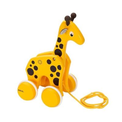 BRIO Игрушка на веревочке Жираф 30200, для детей от 1 года. [Игрушка, Деревянная игрушка, Подарок (День рождения/Рождество)]
