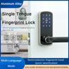 WIFI Bluetooth Smart Lock Одноязычный замок с отпечатком пальца Удаленный пароль Алюминиевый дверной замок