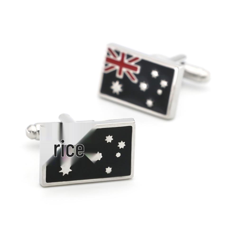 Men's Australian Flag Emblem Cufflinks and Studs - In Stock
