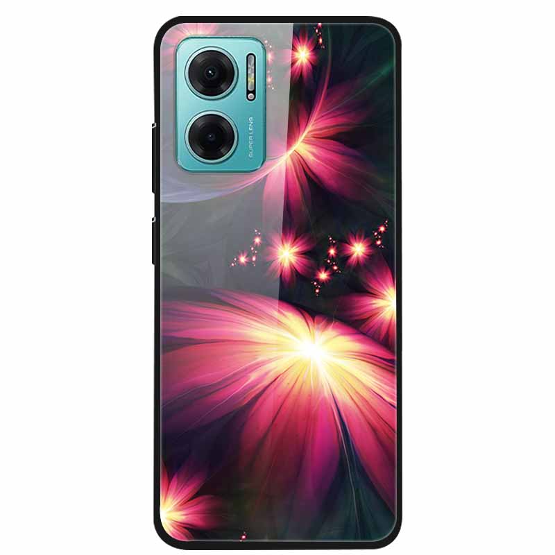 Чехол Для Xiaomi Redmi Note 11E Роскошный Закаленное Стекло Жесткая Задняя Крышка Для Redmi Note 11E Capa Ударопрочный Цветок Funda Волк Coque