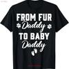 Футболка для папы с надписью 'From Fur Daddy Promoted To Baby' для Да винтажная стирка уличный стиль мягкая стильная