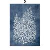 Navy Blue Sea Coral Seaweed Wall Art Canvas Painting Nordic Posters And Prints Beach House Wall Pictures For Living Room Decor