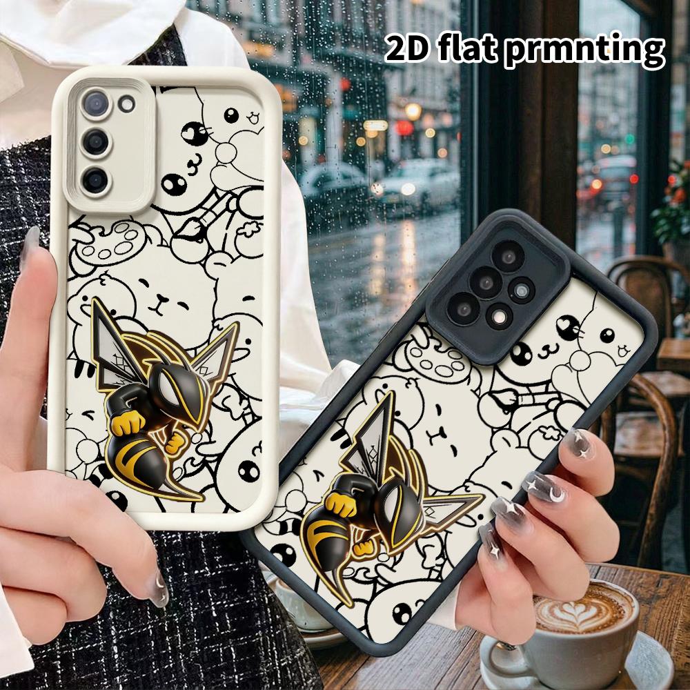 Phone case: 2D flat, suitable for Samsung Galaxy A34 A35 M05 M06 S20 S22 S21 FE Plus 5G protective case, cartoon bee, perfect Christmas and Halloween