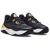 Under Armour Durable Breathable Low-Top Casual Shoes Unisex Black Gold Sneakers 3027262-001