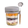 Glass Overnight Oats Jars 350ml Yogurt Jar Portable Sealed Jar  For Cereal Yogurt Milk Fruit Salad