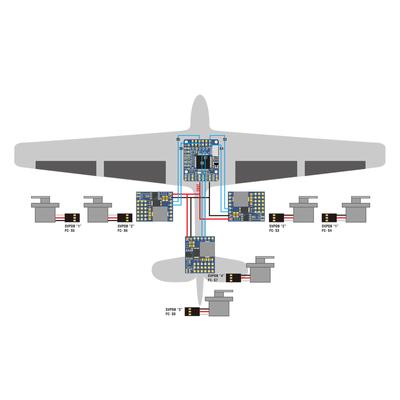 Пульт дистанционного управления сервоприводом Плата управления полетом Matek SERVO PDB с BEC 5,5-36 В до 5-8,2 В для FPV-самолета с фиксированным крылом