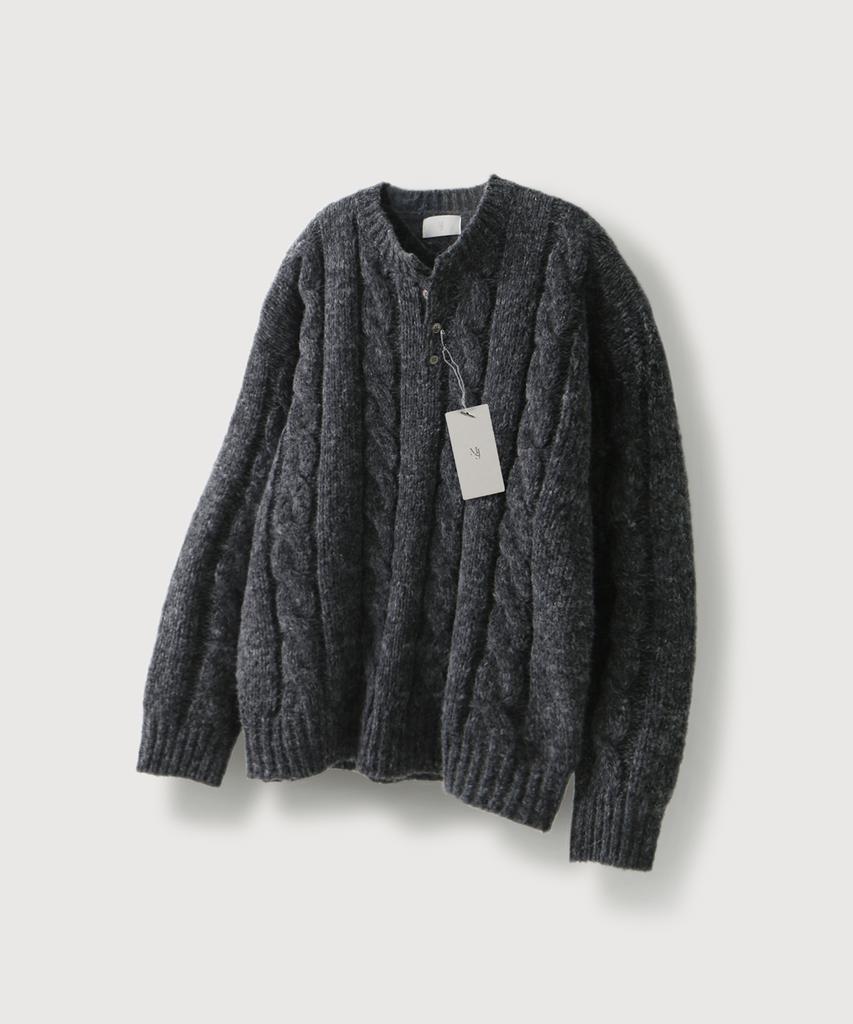 MOOD INSIDE [2Pack] Sono Cable Henley Neck Knit