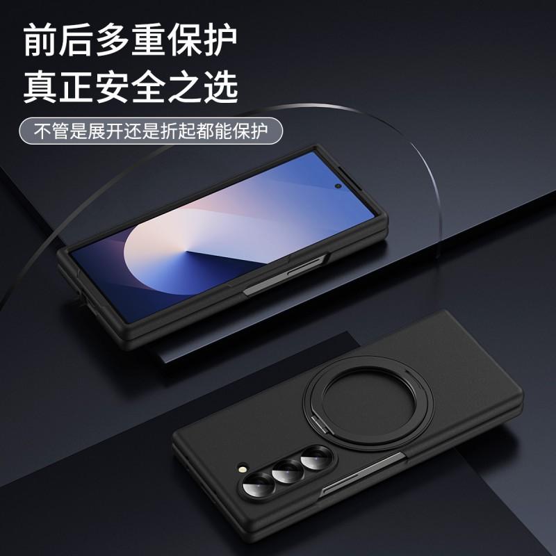 360 Rotating Kickstand Phone Case With Wireless Charging Galaxy Z Fold 8 7 6 5 4 PC Cover Film Combo