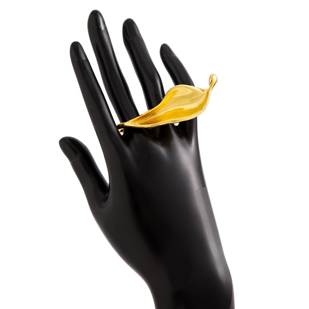 Кольца в форме листьев из металла для женщин и мужчин, винтажное панк-золото-серебряное регулируемое кольцо с отверстием, матовое, 2024, подарочные ювелирные изделия