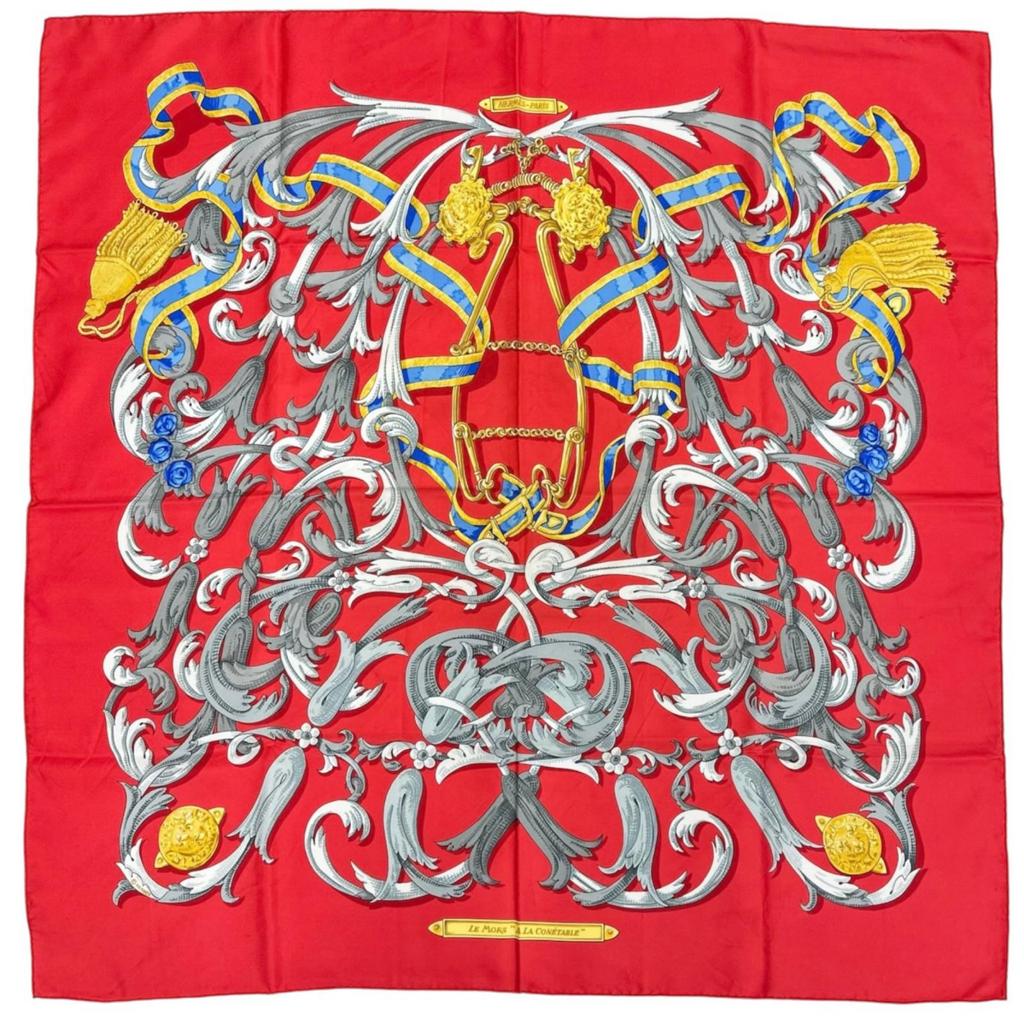 HERMES LE MORS À LA CONÉTABLE scarf Red Women Calle 90 used