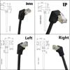 Right Angle Screw Panel Ethernet LAN Cord Network Wire RJ45 Cable Panel Mount Extension Cable