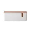 Storage Bin Household Cable Management Box with Wooden Lid Power Cord Case Power Wire Case  Charger