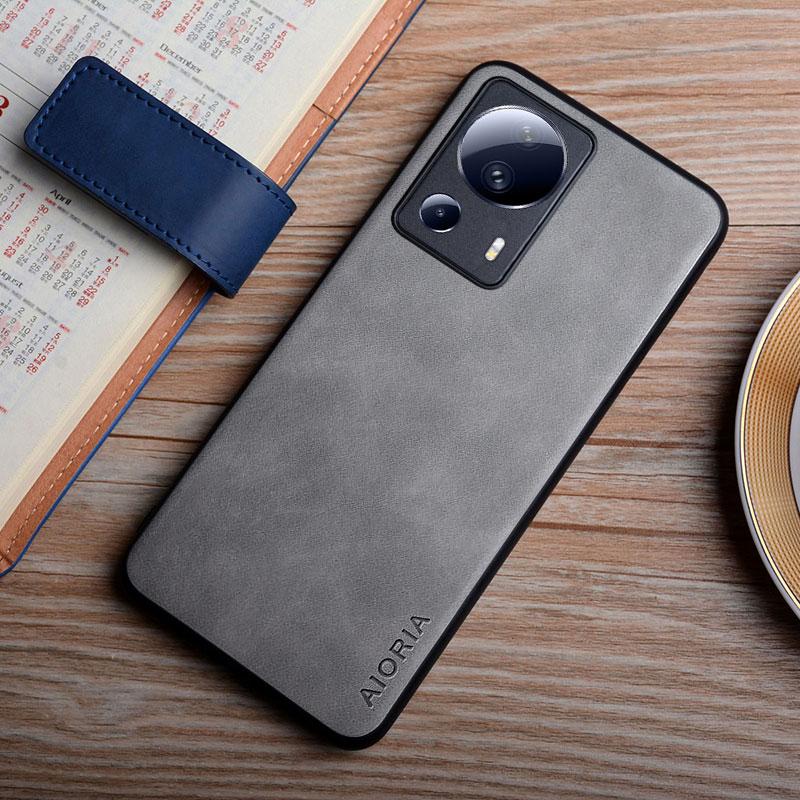 Кожаный чехол для Xiaomi 13 Lite 5G, шелковистый чехол с защитой от отпечатков пальцев, прочный матовый чехол для Xiaomi 13 lite, чехол Funda