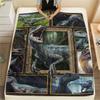 1Pc Dinosaur Print Flannel Blanket, High quality Comfortable for All Seasons, Home Decor, Warmth and Comfort, Perfect for Christmas Gifts