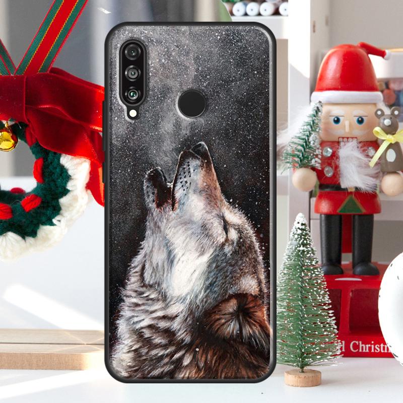 Чехол Animal Wolf Howling для Huawei Nova 12i 11i 8i 12s Y73 Y72 Y61 Y91 Y90 Y70 Y60 9 10 SE P60 Pro P30 P40 Lite