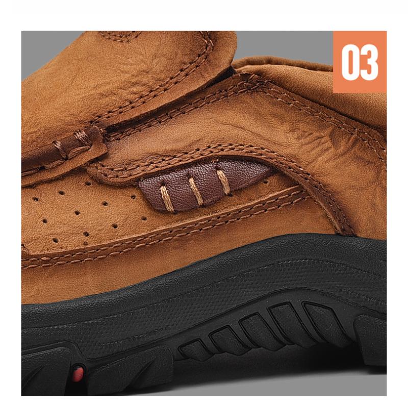 Мужские походные кроссовки из натуральной кожи большого размера, повседневные кроссовки без застежек 39-48