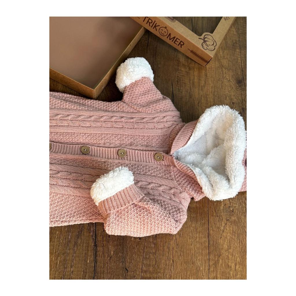 Трикотаж Комбинезон для новорожденных с овечьей шерстью внутри, очень мягкий узор для вязания волос