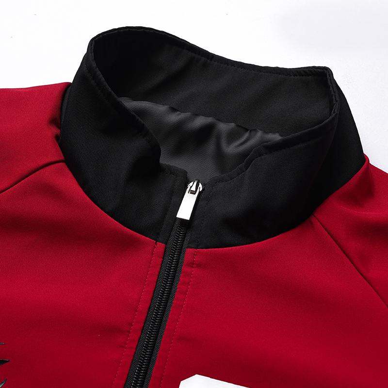 Mens Casual Color Block Stand Collar Long Sleeve Autumn Winter Jacket