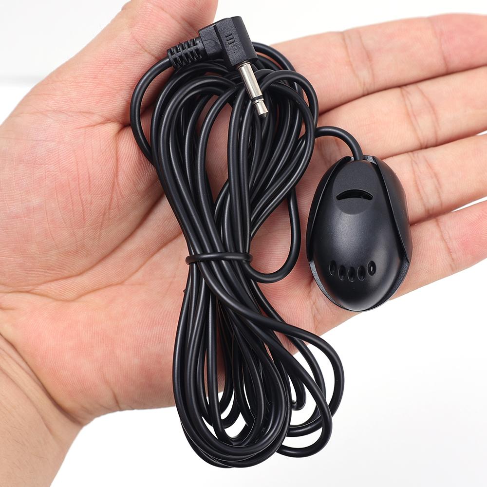 Car Stereo Microphone 3.5mm External Microphone for Car Stereo Audio Receiver GPS DVD Bluetooth Radio with 3m Cable Plug Play