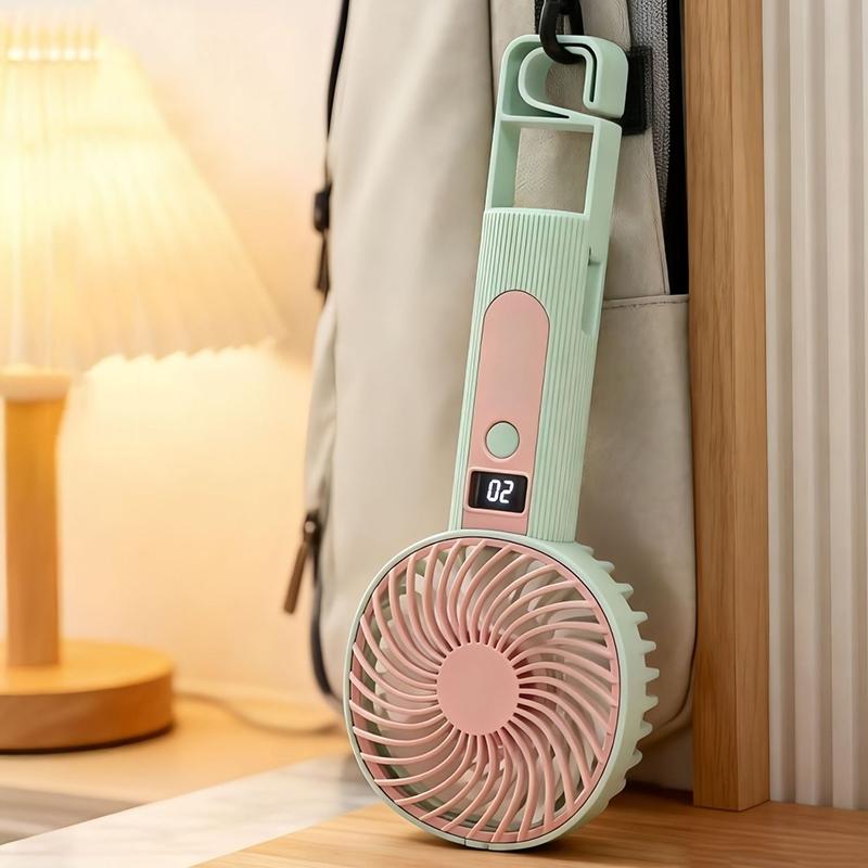 Mini Fan Digital Display Turbo Fan Portable Handheld Mini Fan Outdoor Adjustable High-Speed Electric Fan USB Rechargeable Fan