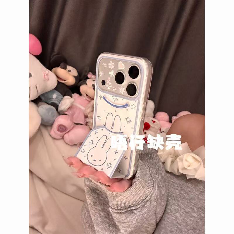 Милый синий узор со звездами Кролик Миффи держатель-подставка Apple 17promax/16/15 противоударный чехол для телефона 14