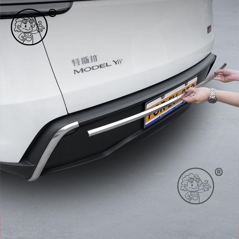 For Tesla Model YL 2026 2027 Car Rear Bumper Stainless Steel Anti-Scratch Strip Rear Anti-Collision Decorative Strip Accessories