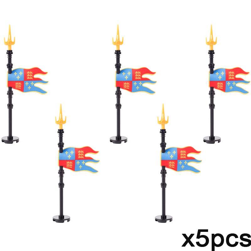 Набор строительных блоков MOC «Средневековый флаг и замок», фигурки, аксессуары, лев, орел, замок Древнего Рима, рыцарский плащ, игрушка-подарок.