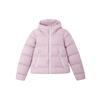 Solid Color Logo Zip Hooded Down Jacket Women Outerwear Pink 1375442-694
