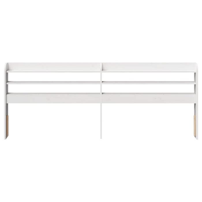 VidaXL Tête de lit avec étagères blanc 200 cm bois massif de pin, tête de lit en bois, tête de lit avec rangement, tête de 850939