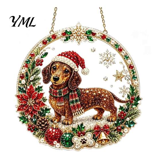 Innovative Holiday Gifts for Relatives Christmas Hanging Diamond Art Ornament, 2D Acrylic Pearl Painting Ornaments Tree Pattern Suncatcher,