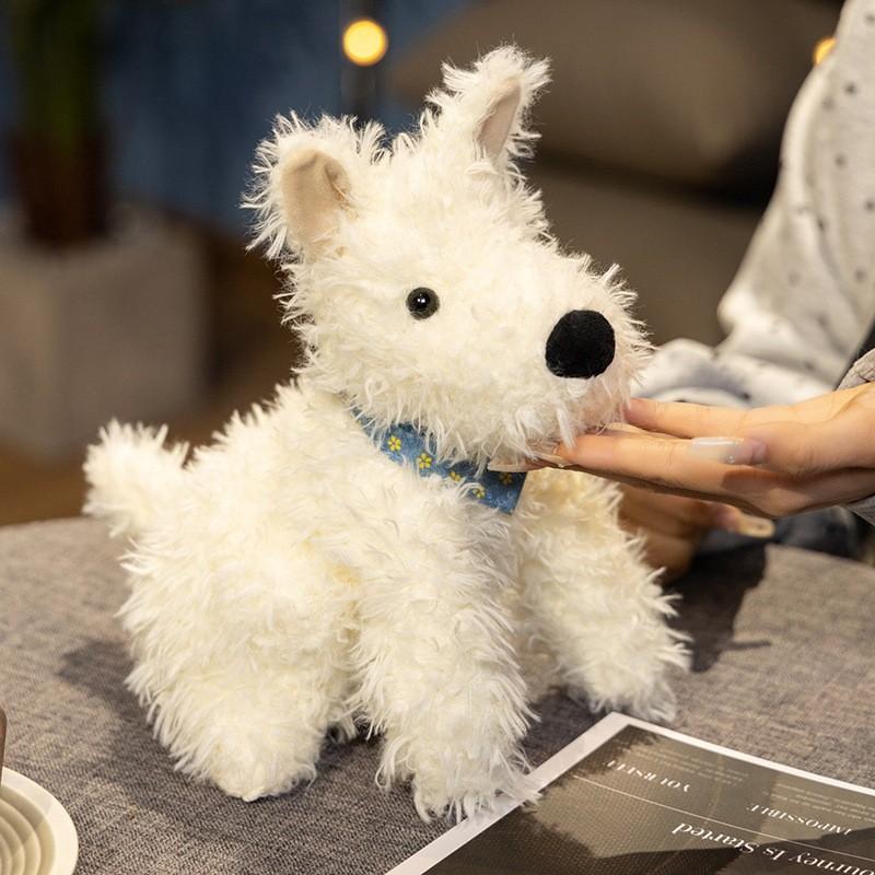 West Highland White Terrier Cuddly Cartoon Girl Children Holiday Gift Dolls
