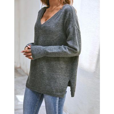 Осенне-зимний женский свитер, вязаный свитер с ромбовидной решеткой