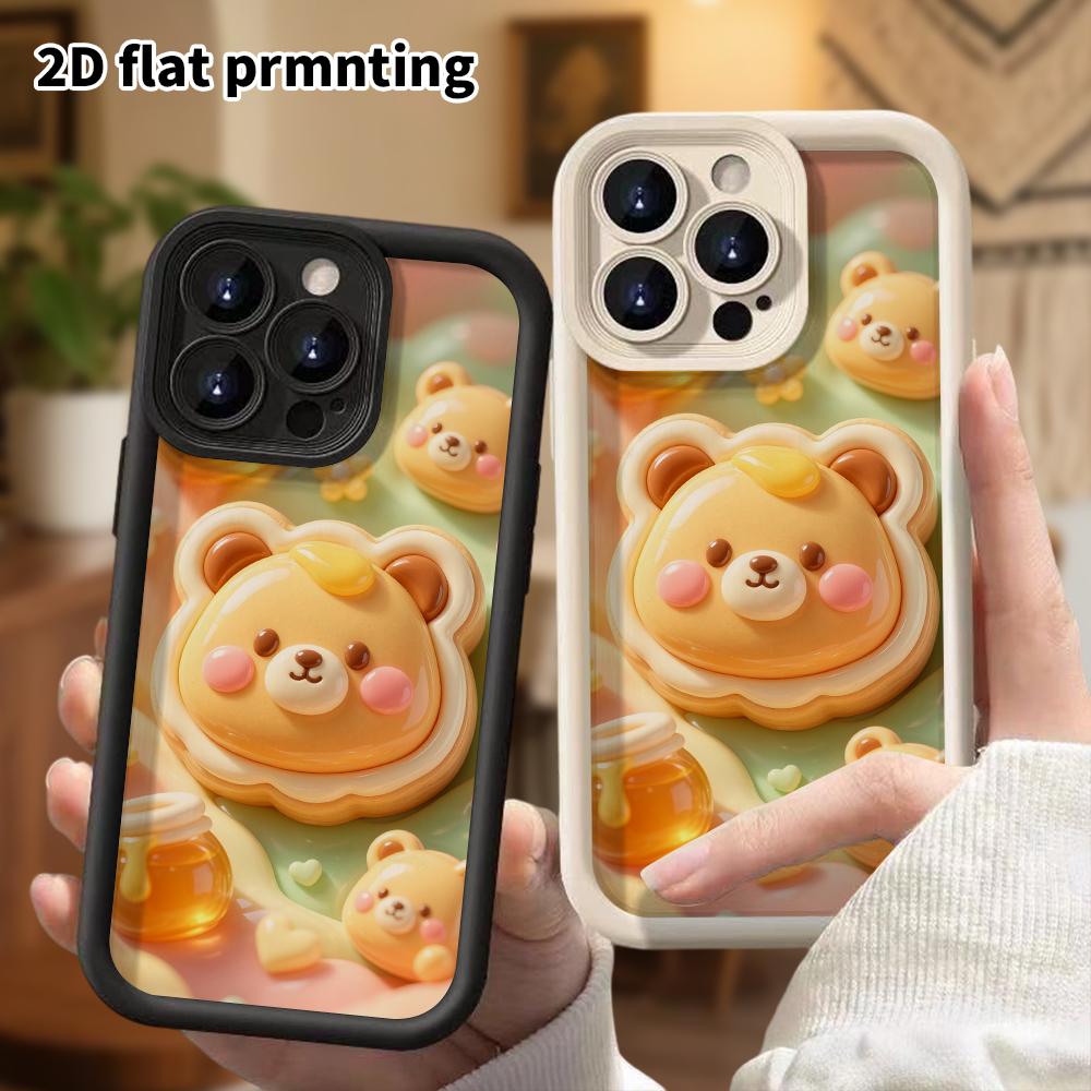 Чехол для телефона: 2D плоский дизайн, подходит для iPhone 18 17 16 15 14 13 Pro, печенье-мишка Хани, идеальный подарок на Рождество и Хэллоуин