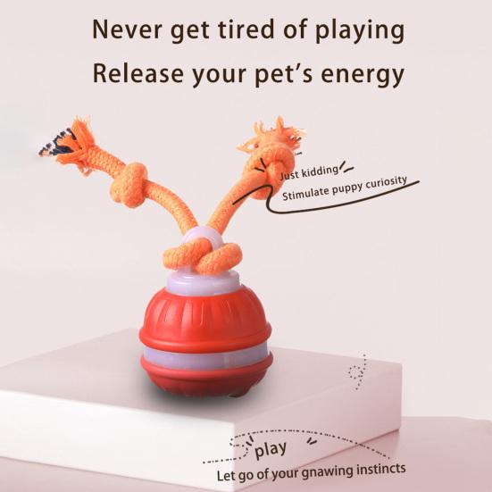 Умная автоматическая игрушка для собак с движущимся мячом и пищащим датчиком движения, компактный дизайн, зарядка через USB, интерактивная катящаяся игрушка для домашних животных