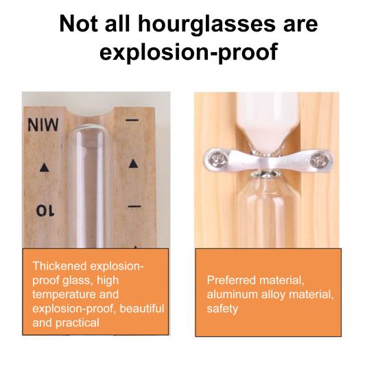 Sauna Hourglass Timer 15 Minutes Countdown Heat-Resistant Glass Rotating Heavy Duty Wooden SPA