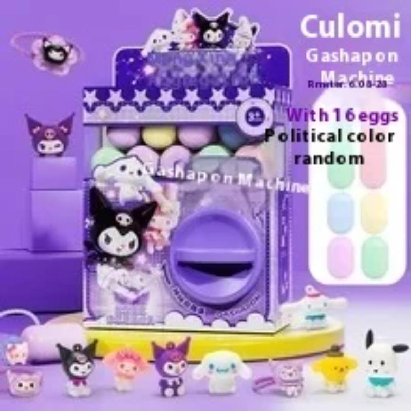 Sanrio Детский мультфильм Мелодия Крутящаяся машина для яиц Мини-кукла Хватающая куклу машина Сделай сам Веселое яйцо Слепая коробка Игрушка Детские подарки-сюрпризы