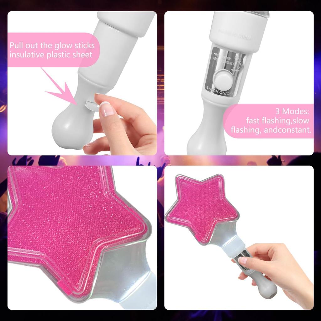 LED Stick Support Star Stick Heart Fluorescent Sticks Birthday Concert Party Glow Sticks Handheld Flashing Rod Idol Support Tool
