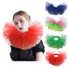 Elegant Victorian Ruffled Tulle Faux Collar Shawl Detachable Layered Mesh Neck Ruff Clown Cosplay Choker for Women Men