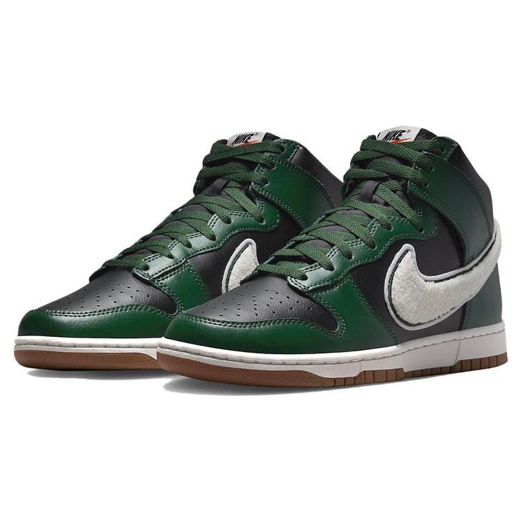 Nike Dunk High Черно-зеленый с твиловым Swoosh DR8805-001