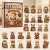 Holiday Party Favor Decorations Knitting Animal Advent Calendar, 24 Acrylic Ornaments, Cozy Autumn Knits Decorative Tree Cute Ornaments for Christmas