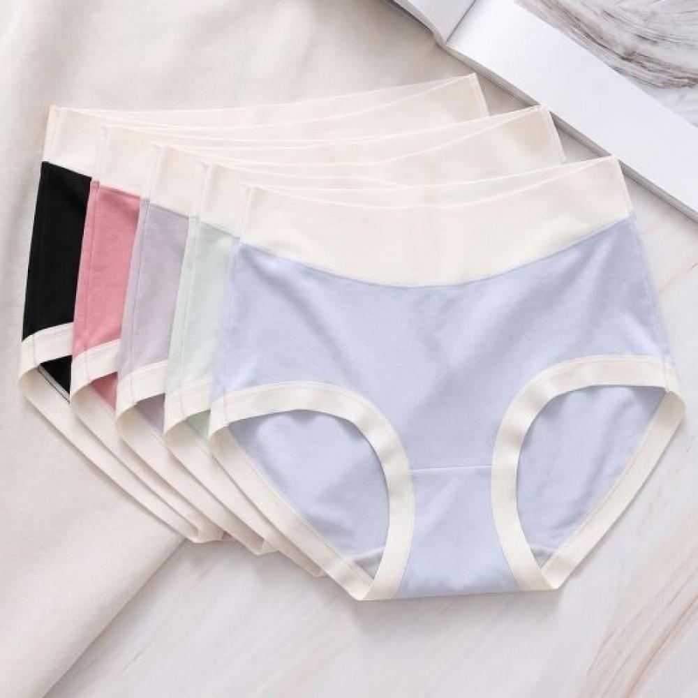 Navava Women Daily Comfortable Breathable Color Block Panties Nu007 5p Set