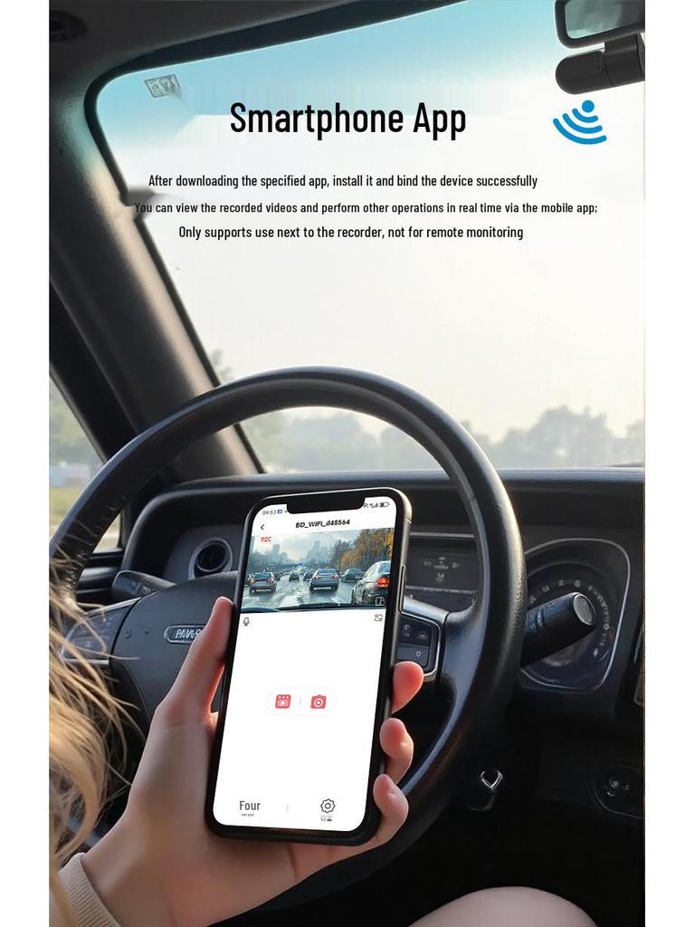 WiFi HD Видеорегистратор с подключением к мобильному приложению, USB автомобильный видеорегистратор и беспроводная установка