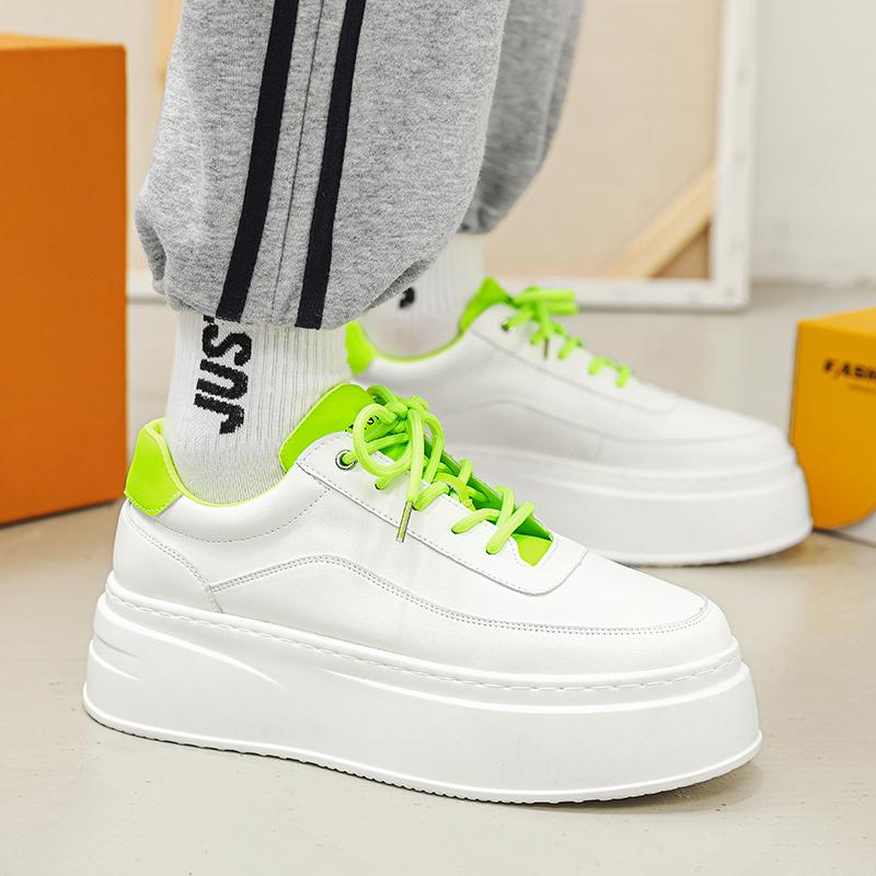 Мода Новые Мужские Белые Лакированные Кожаные Туфли для Увеличения Роста Мужские Спортивные Кроссовки для Ходьбы Tenis Masculino Zapatos Hombre