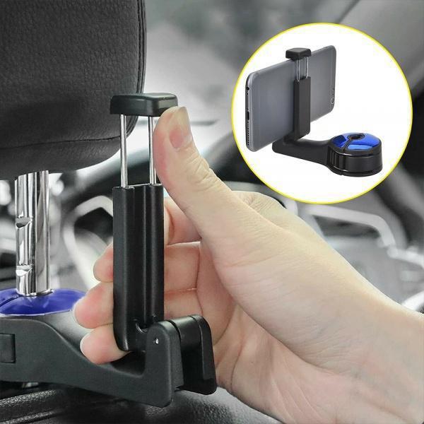 Регулируемые крючки на подголовник автомобиля, подставка для мобильного телефона, держатель для телефона в автомобиль, крепеж, зажимы-вешалки на спинку сиденья