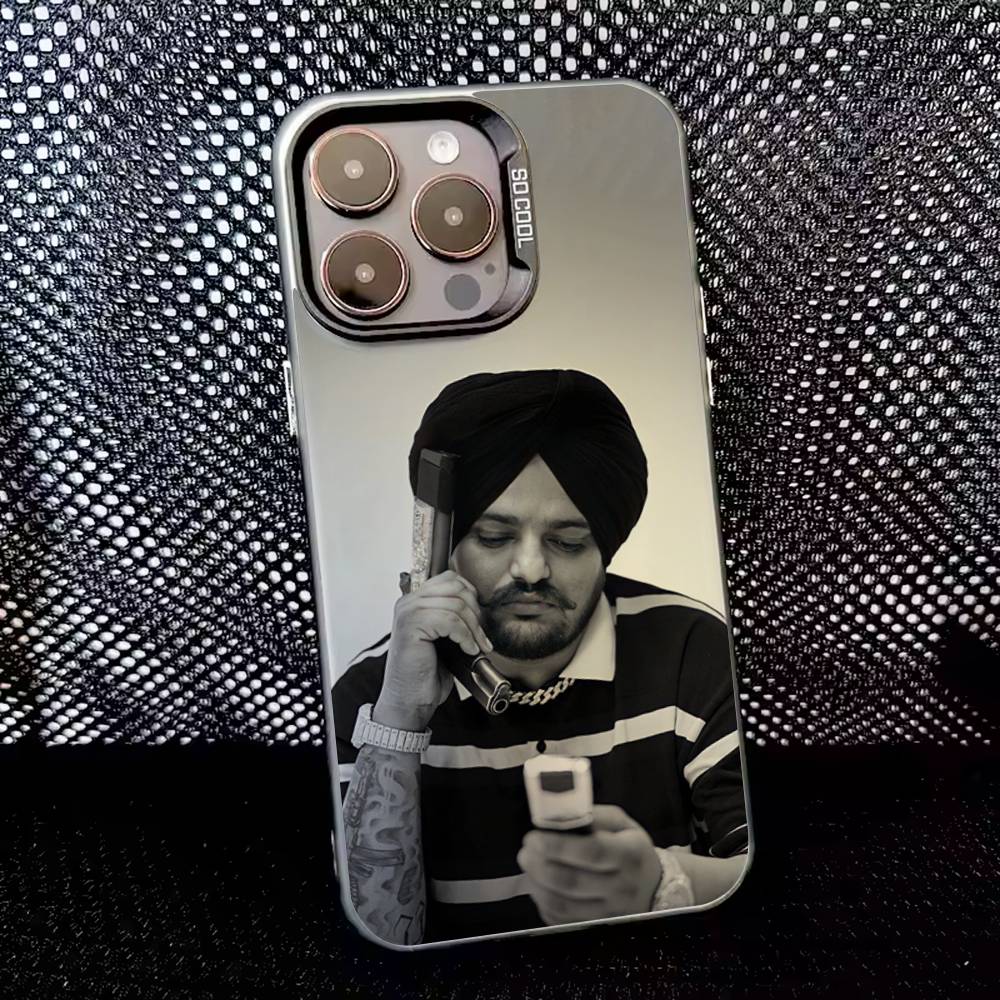 Чехол для телефона Sidhu Moose Wala для iPhone 16,15,14,13,12,11,8,7,Pro,Max,Plus,Mini,XS,SE Защита от падения Черный Матовый Жесткий