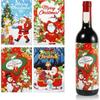 Santa Claus Xmas Tree Red Wine Bottle Paper Label Snow Man Wine Bottle Cover  Christmas Party Decor