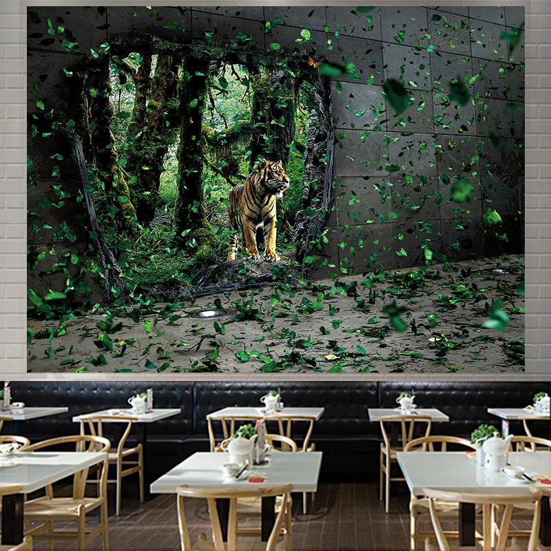 Скандинавский американский лесной тигр, большой гобелен, настенный гобелен с геометрическим рисунком, гобелен в стиле хиппи, домашний декор, эстетическое украшение