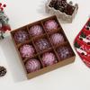 9Pcs/Box DIY Crafts Xmas Tree Ornament Party Supplies Plastic Painted Ball Christmas Balls Pendant Creative Lace